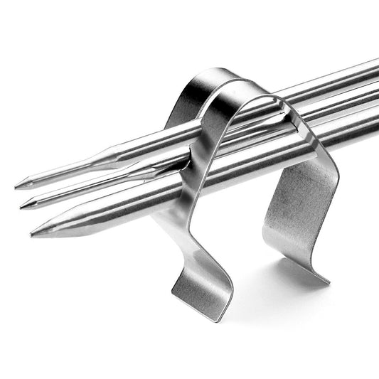 6Pcs BBQ Meat Grill Thermometer Probe Clip Holder