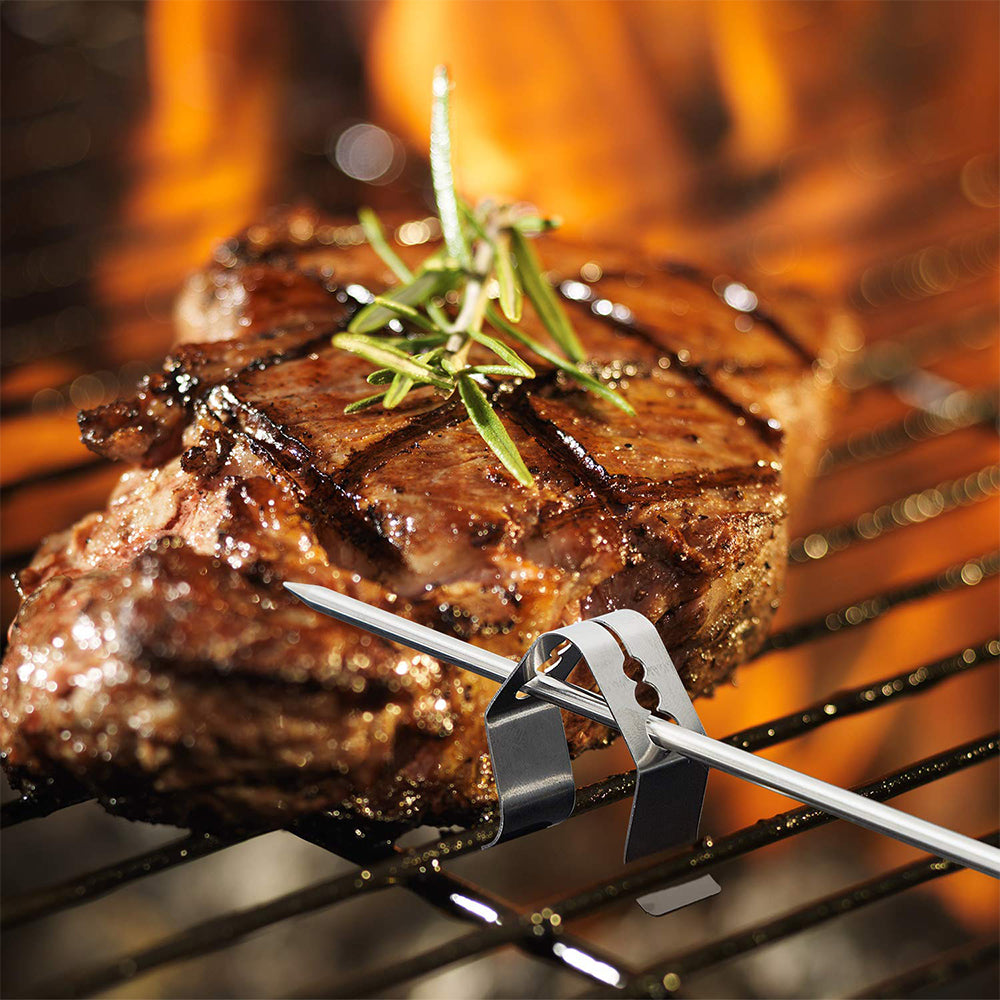 6Pcs BBQ Meat Grill Thermometer Probe Clip Holder