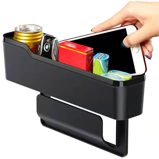 1X Car Seat Gap Filler Organizer Seat Side Crevice Storage Box Black