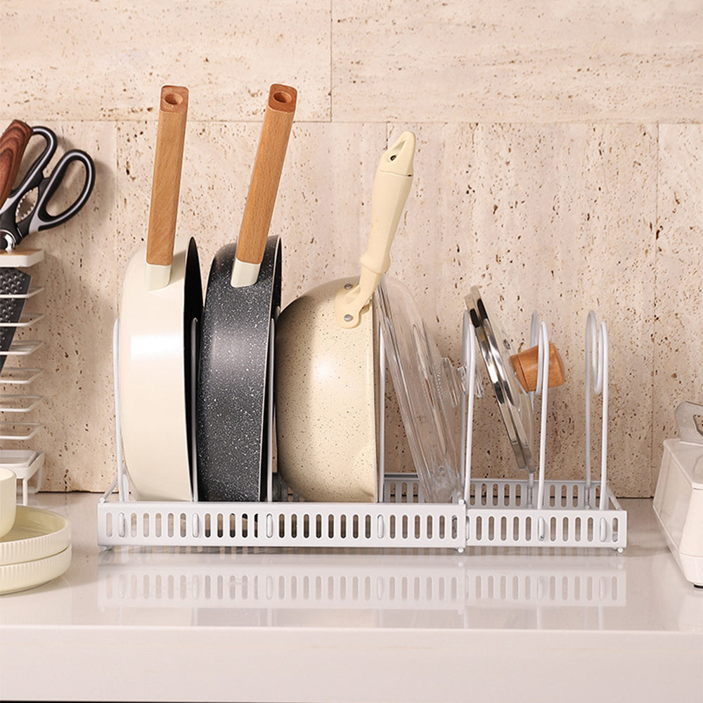 Kitchen Retractable Pot Lid Organizer Holder
