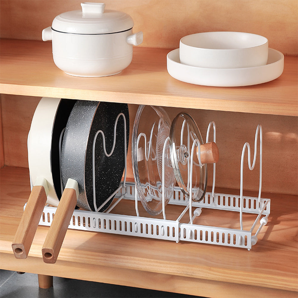 Kitchen Retractable Pot Lid Organizer Holder