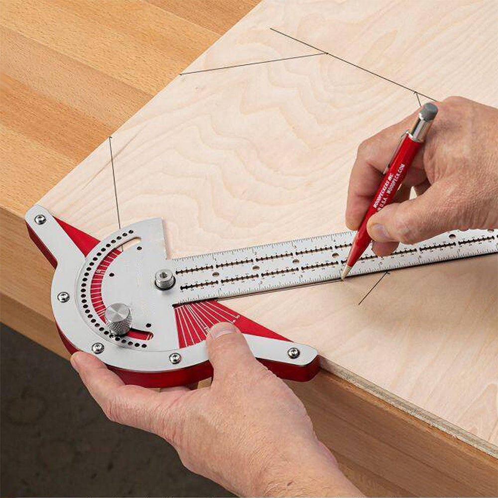 20 Inch Adjustable Protractor Angle Finder Woodworkers Edge Ruler
