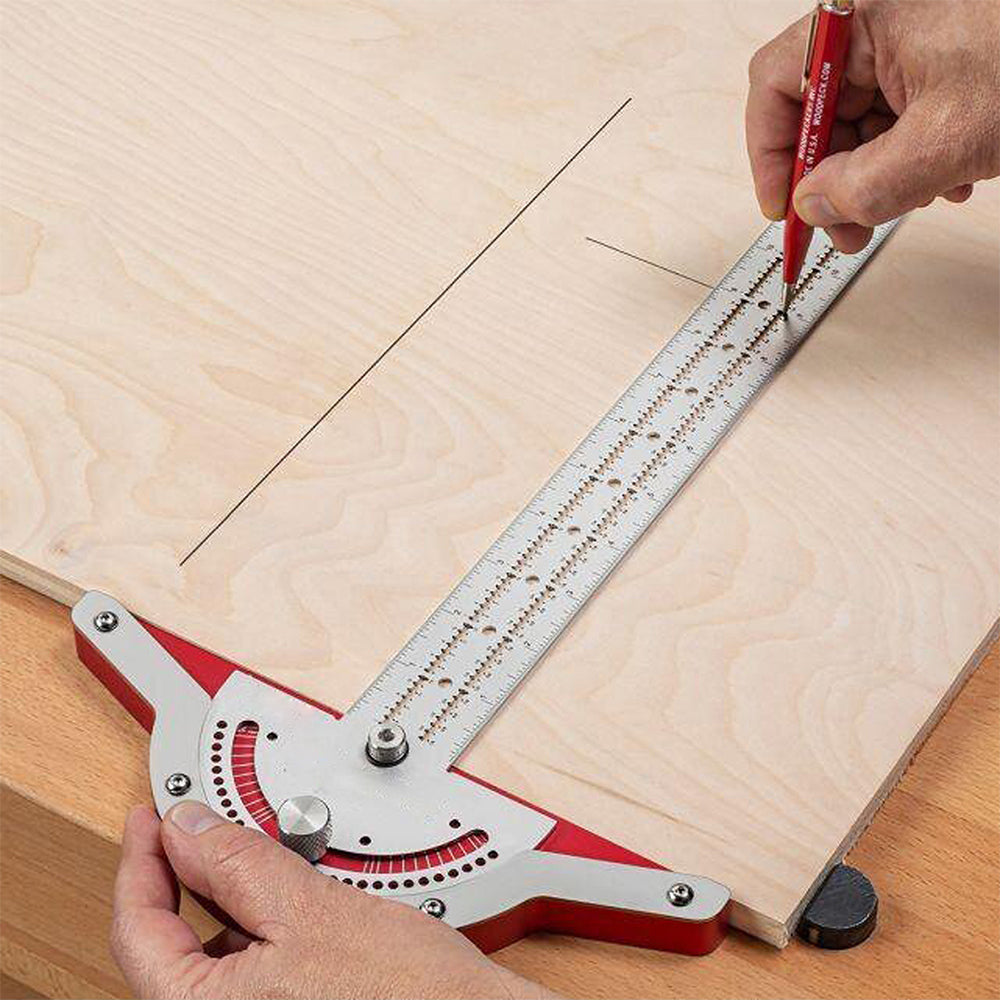20 Inch Adjustable Protractor Angle Finder Woodworkers Edge Ruler