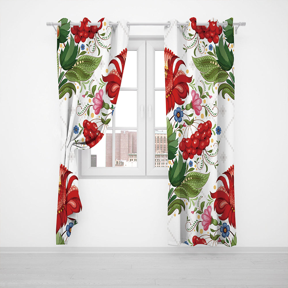 Pair of Printed Full Blackout Curtains Style 1 Small