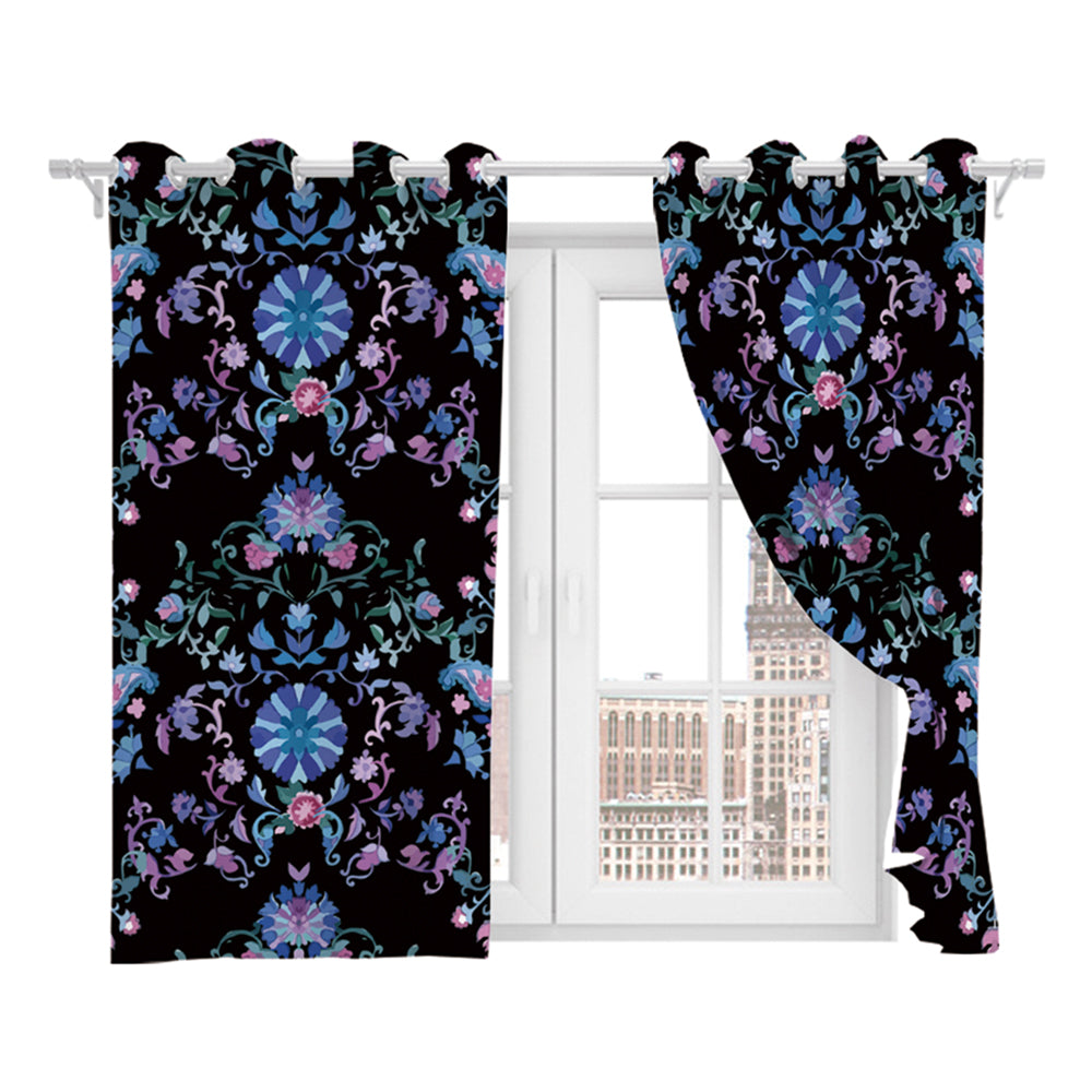 Pair of Printed Full Blackout Curtains Style 3 Small