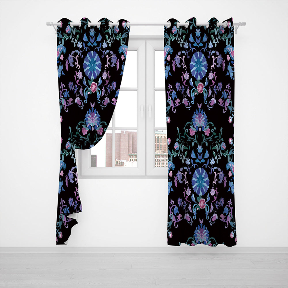 Pair of Printed Full Blackout Curtains Style 3 Small