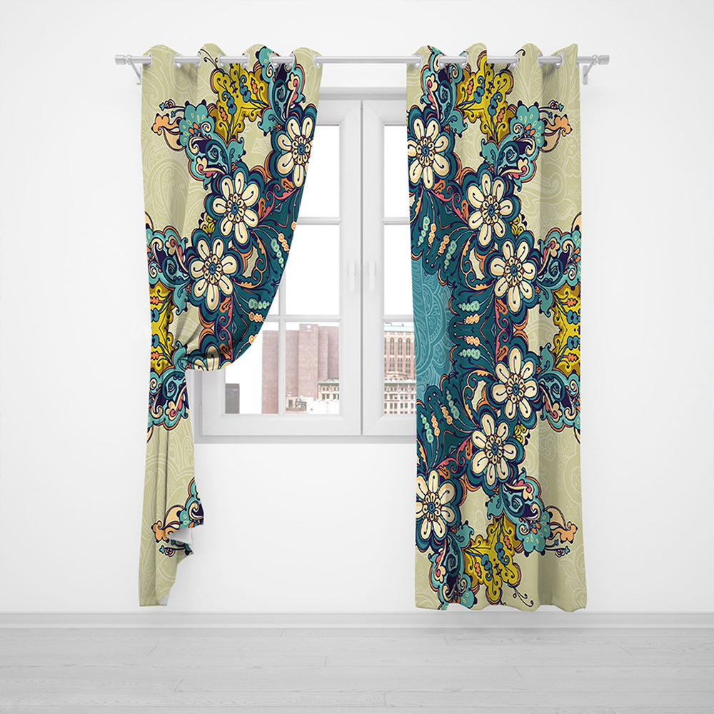 Pair of Printed Full Blackout Curtains Style 7 Small