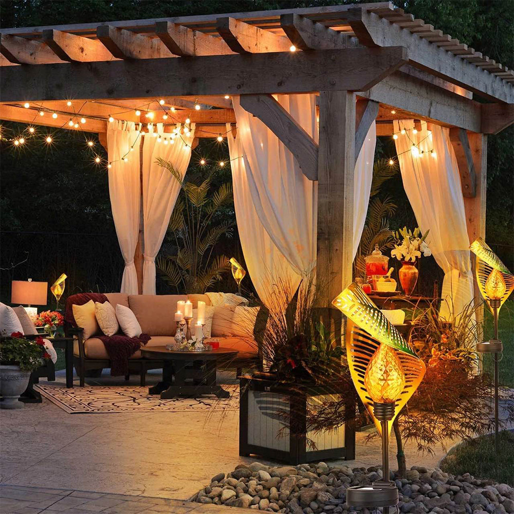 1X Solar LED Light Iron Wrought Lamp Outdoor Landscape Light