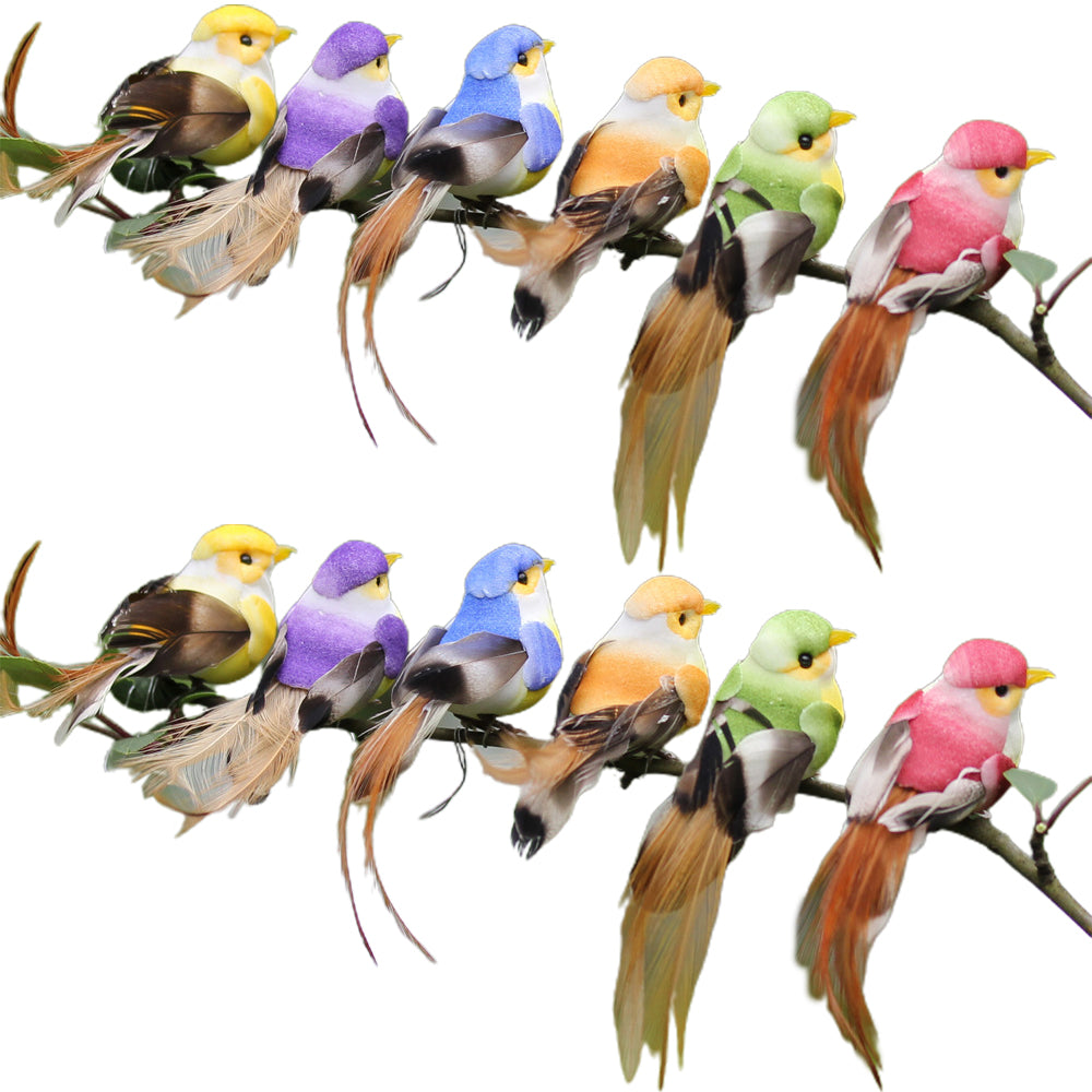 12Pcs Lifelike Artificial Birds Birds Models Garden Ornament