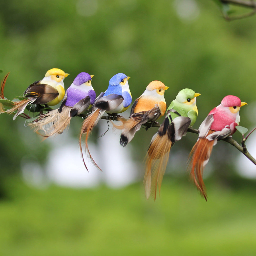 12Pcs Lifelike Artificial Birds Birds Models Garden Ornament