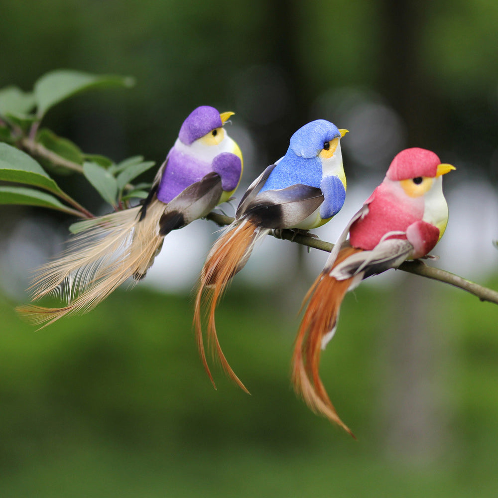 12Pcs Lifelike Artificial Birds Birds Models Garden Ornament