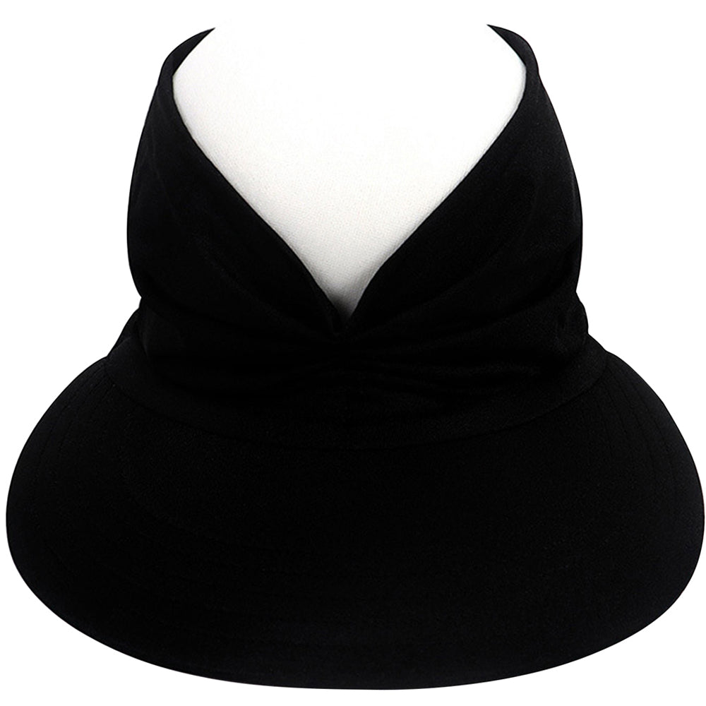 2X Sun Visor Cap Wide Brim Baseball Hat Black White