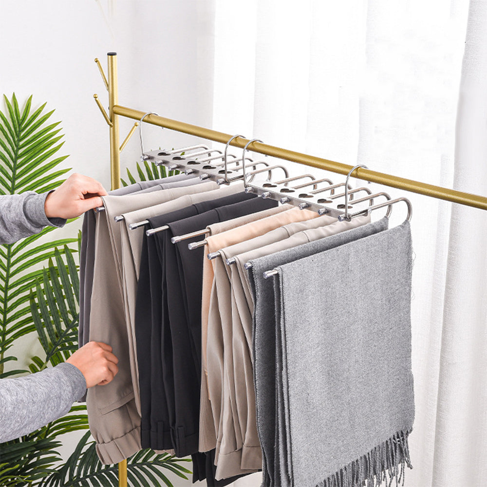 6 Rods Magic Pants Hangers Scarf Hangers
