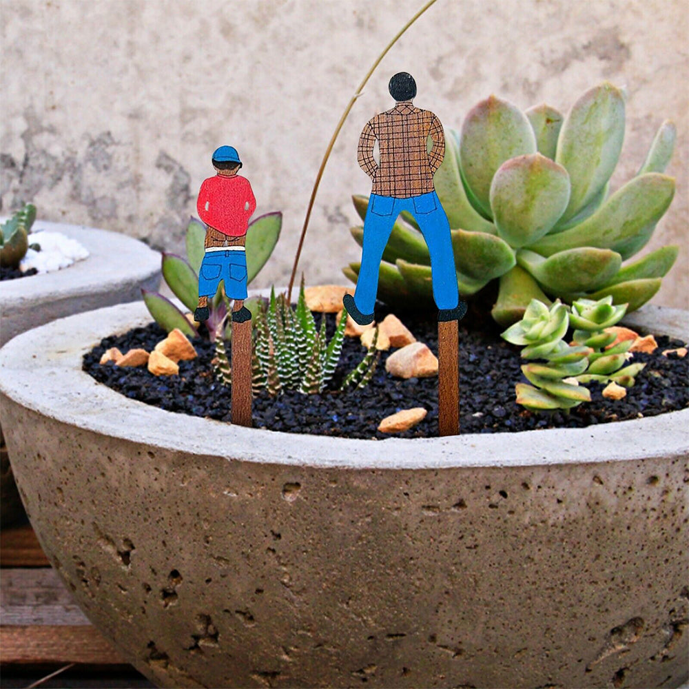 One Set of Funny Garden Stakes Plant Markers Decor