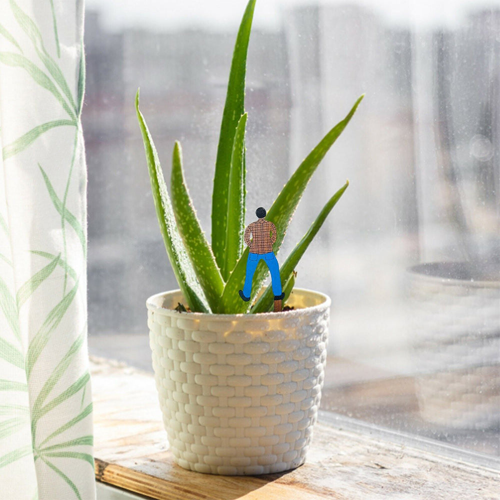 Two Sets of Funny Garden Stakes Plant Markers Decor