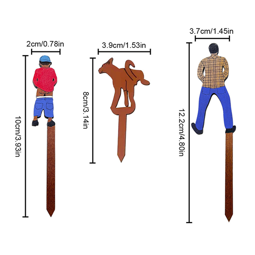 Two Sets of Funny Garden Stakes Plant Markers Decor