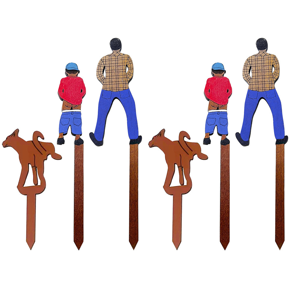 Two Sets of Funny Garden Stakes Plant Markers Decor