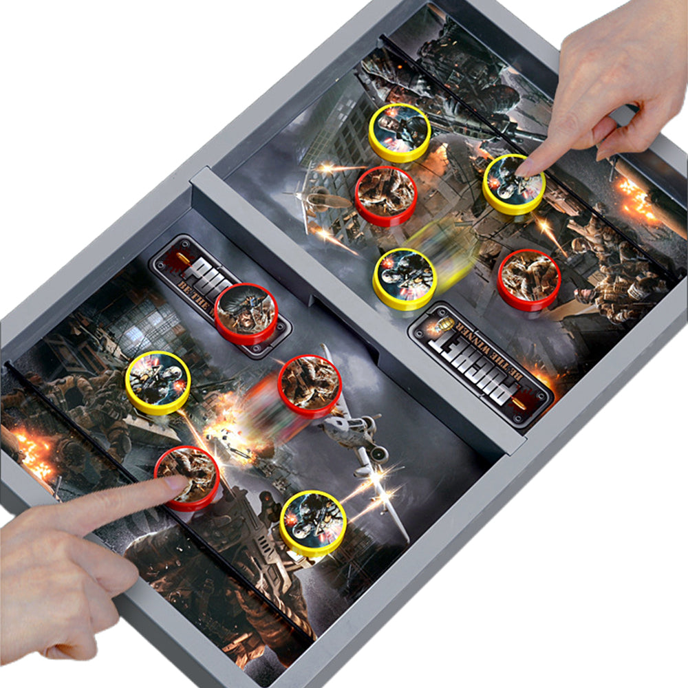 Two Sets of Fast Sling Puck Game Hockey Board Game Military Theme