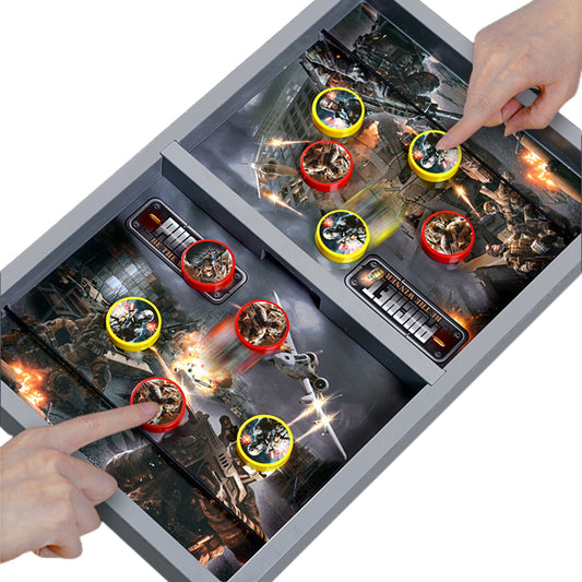 Two Sets of Fast Sling Puck Game Hockey Board Game Military Theme