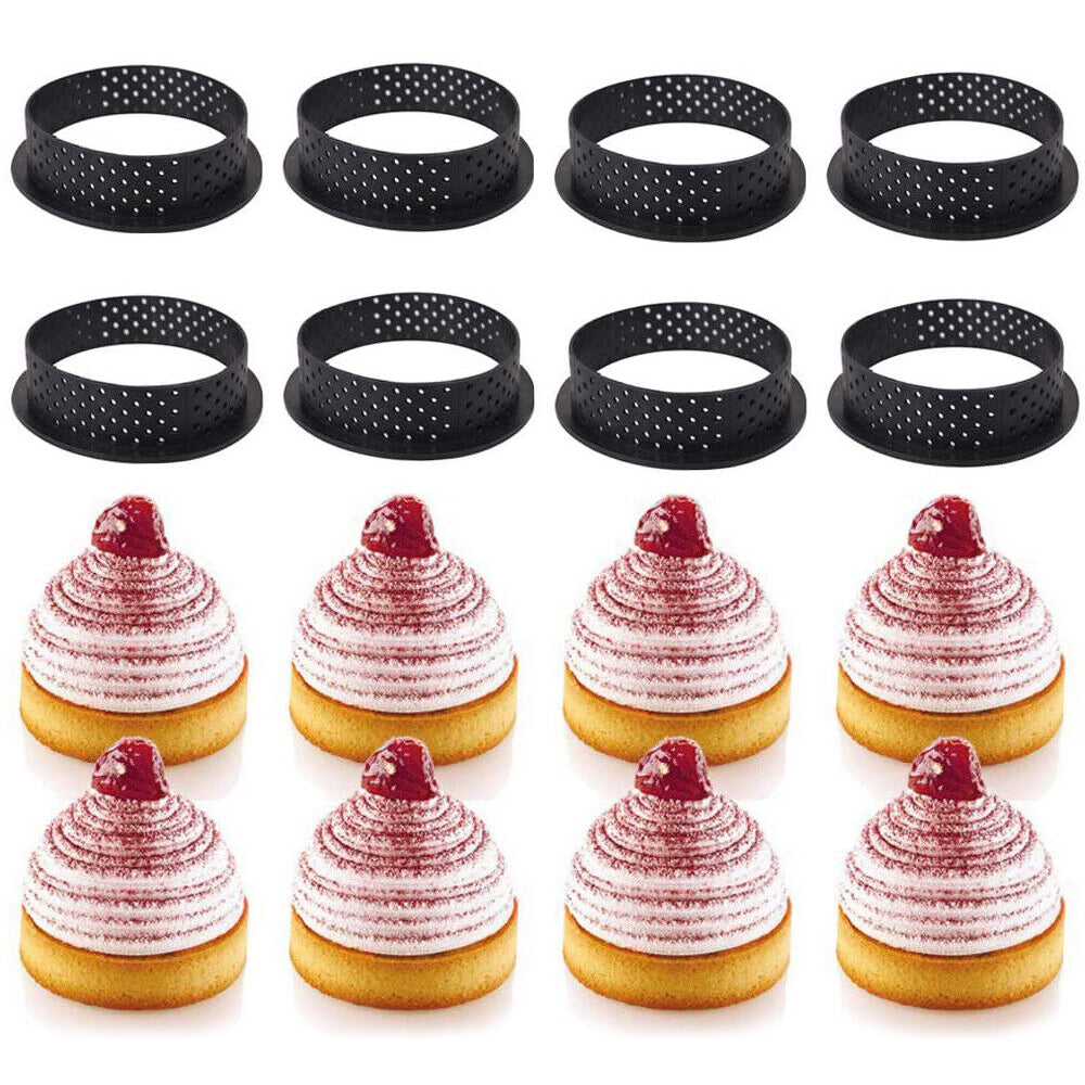 8Pcs DIY Round Perforated Cake Mold Cutter