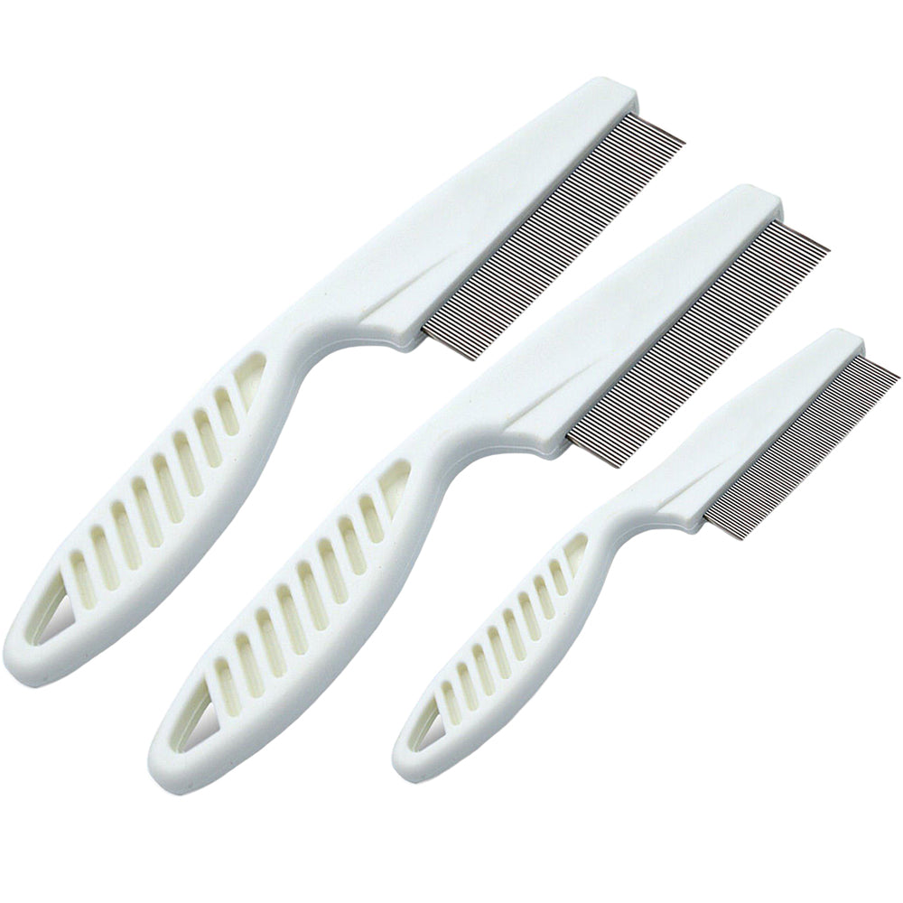 3 X Dog Flea Comb Pet Grooming Combs Shedding Hair Remove Brush