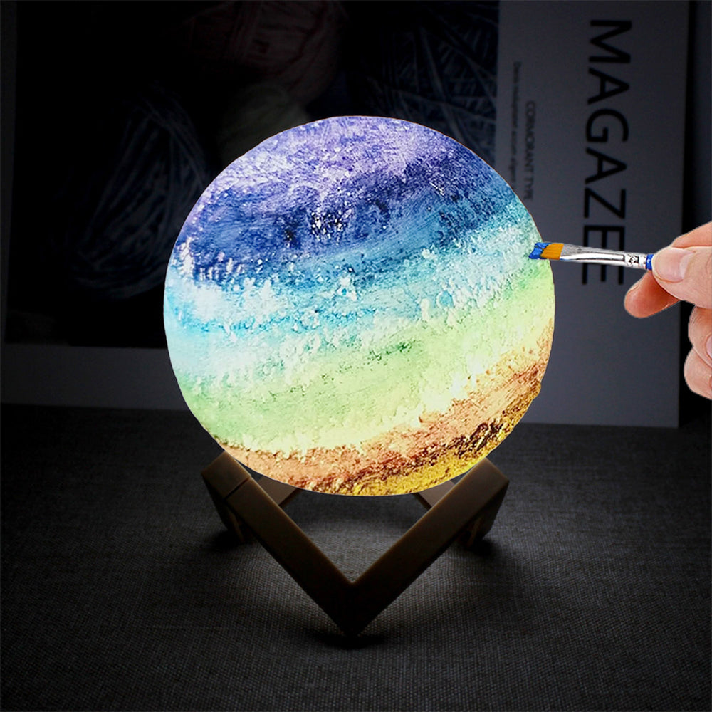 DIY Painting Moon Lamp Night Light White