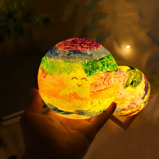 DIY Painting Moon Lamp Night Light Warm Light