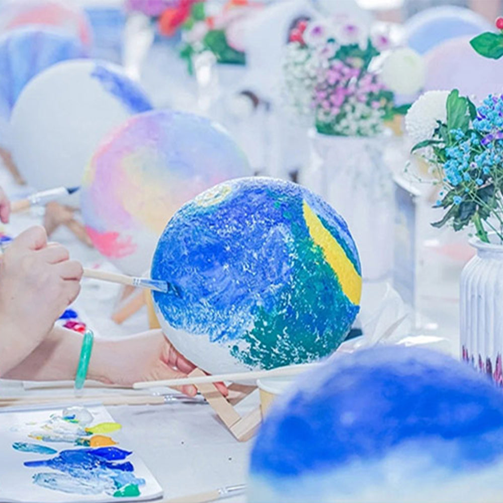 DIY Painting Moon Lamp Night Light White