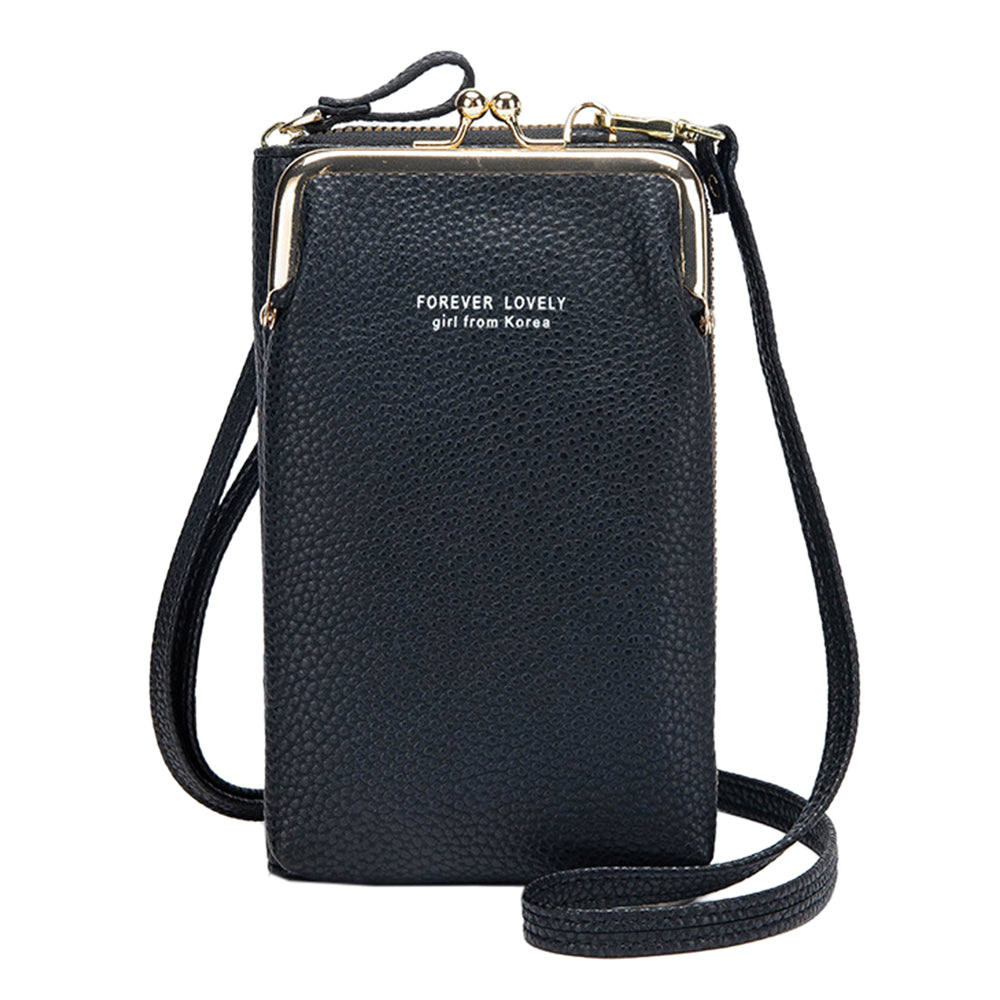 2 X Womens Crossbody Mobile Phone Bag Blue Black