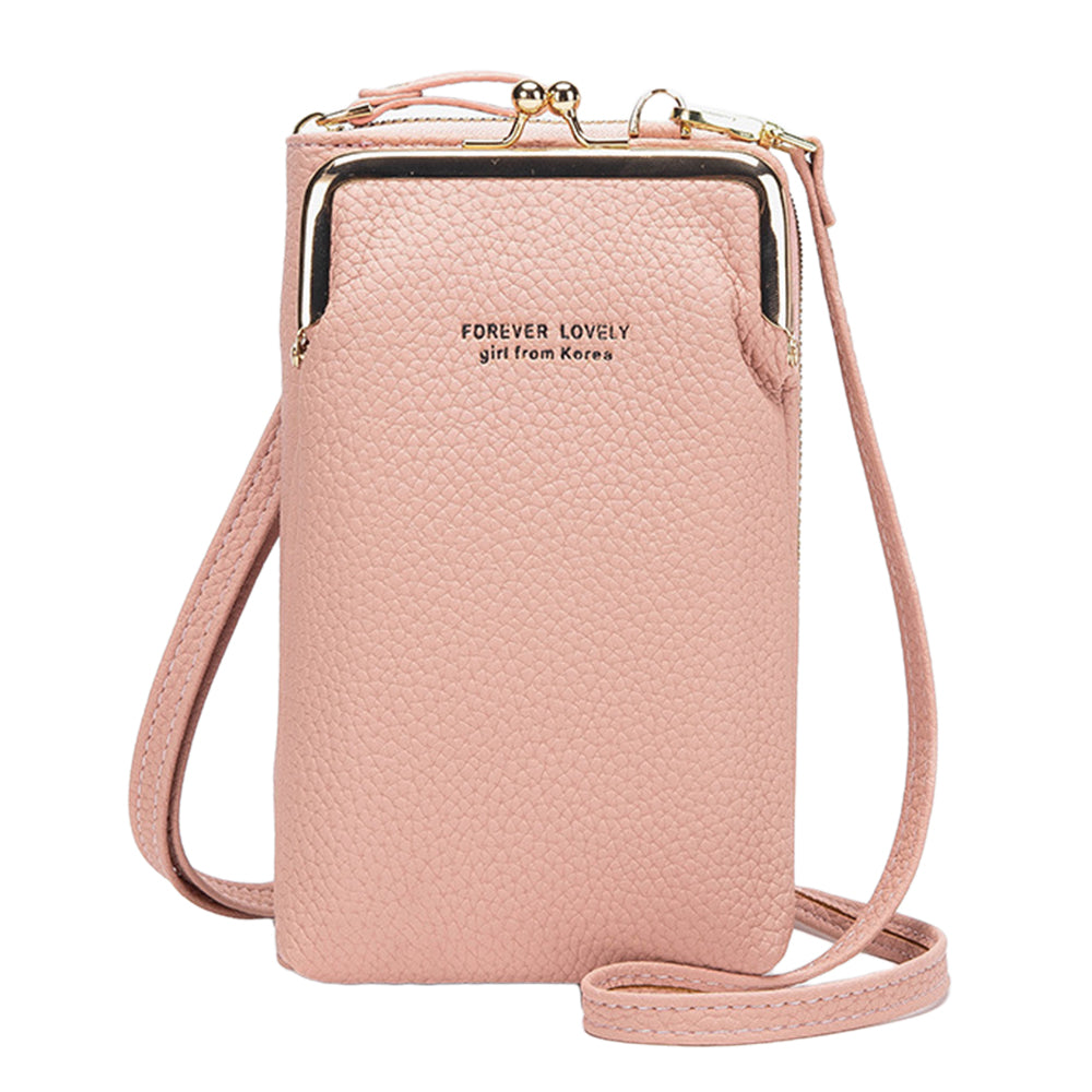 2 X Womens Crossbody Mobile Phone Bag Blue Pink