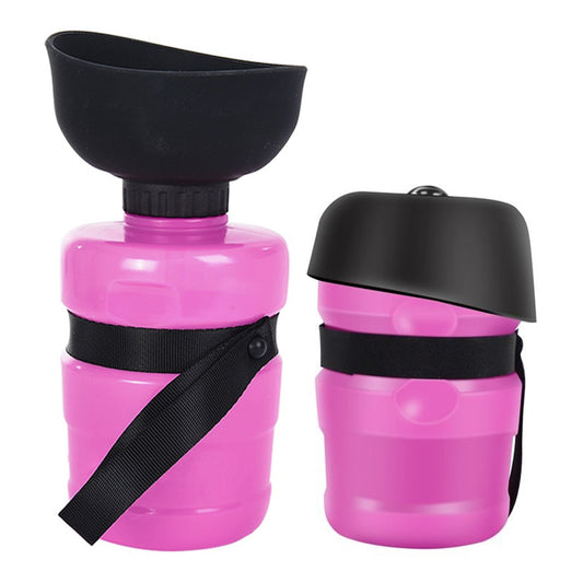 Outdoor Dog Water Bottle Portable Pet Feeder Travel Pet Drinking Cup Rose Red