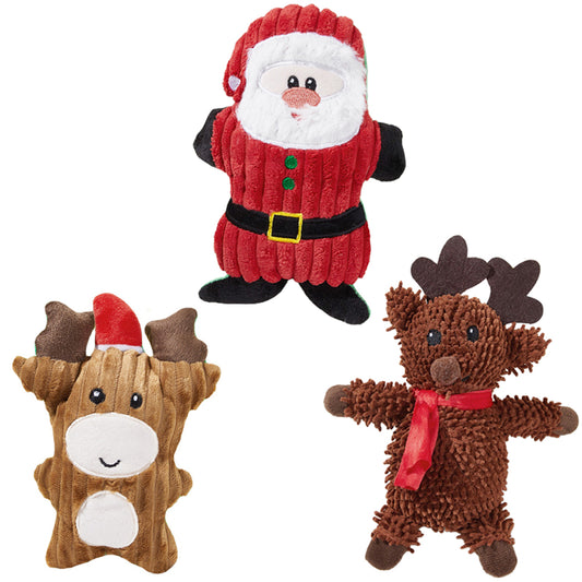 3 X Christmas Dog Toy Puppy Toy Pet Squeaky Toys Plush Chew Squeaker