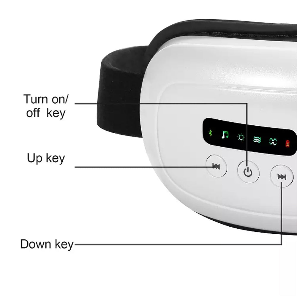 Electric Vibrate Heat Eye Massager Rechargeable Wireless Bluetooth Music Speaker