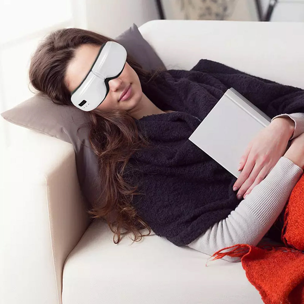 Electric Vibrate Heat Eye Massager Rechargeable Wireless Bluetooth Music Speaker