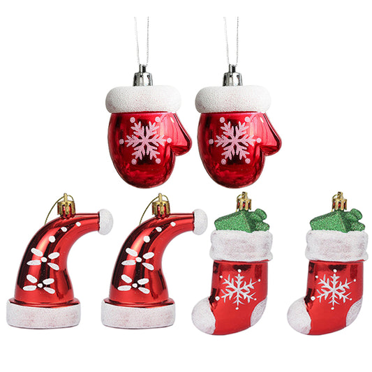 3 Pairs of Christmas Tree Hanging Pendants Christmas Ornaments