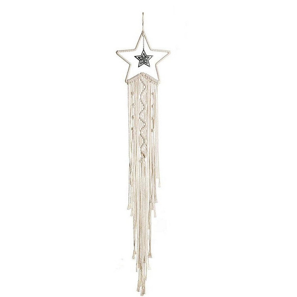 Hand Woven Star Macrame Dream Catcher with Tassels