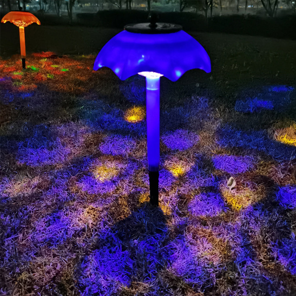 2Pcs Umbrella Shaped Solar Light Patio Walkway Lamp