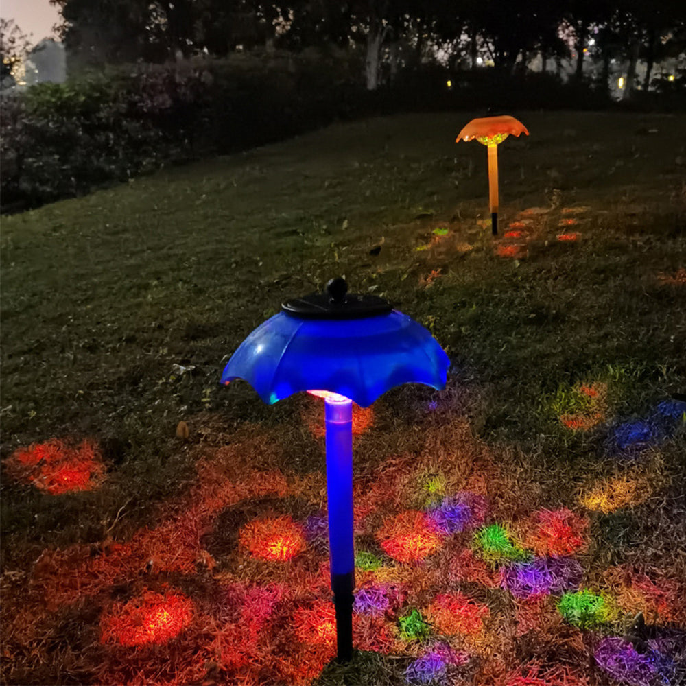 2Pcs Umbrella Shaped Solar Light Patio Walkway Lamp