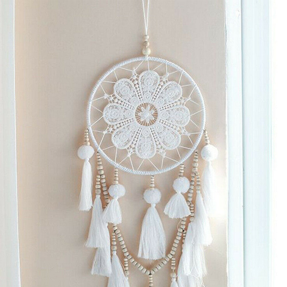 2X Hand Woven Macrame Dream Catcher with Tassels