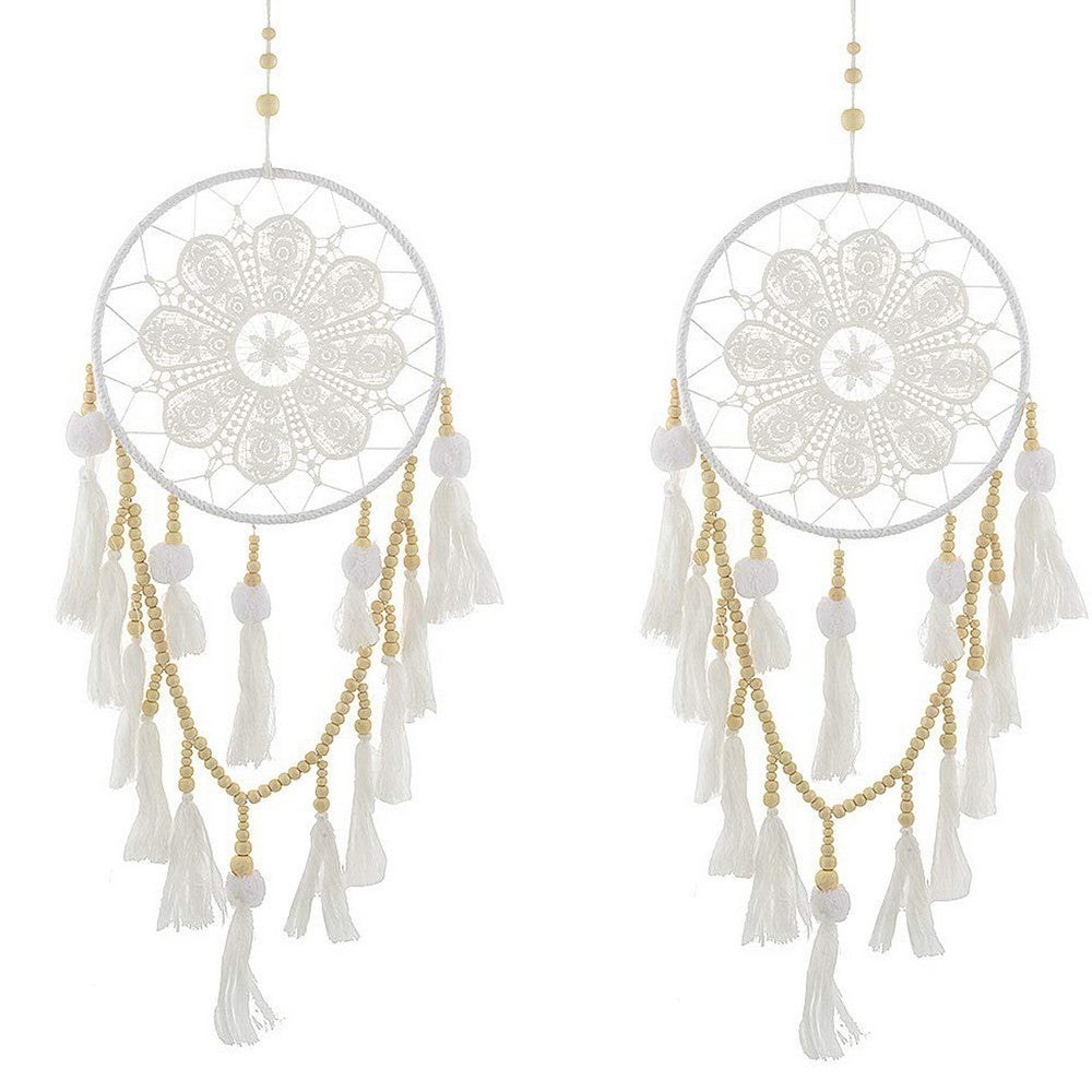 2X Hand Woven Macrame Dream Catcher with Tassels