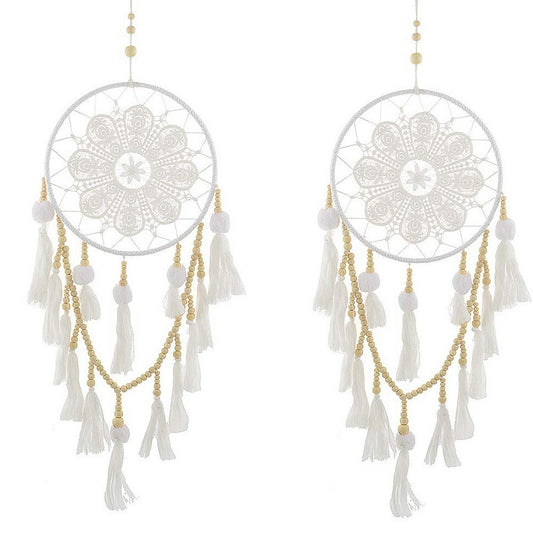 2X Hand Woven Macrame Dream Catcher with Tassels