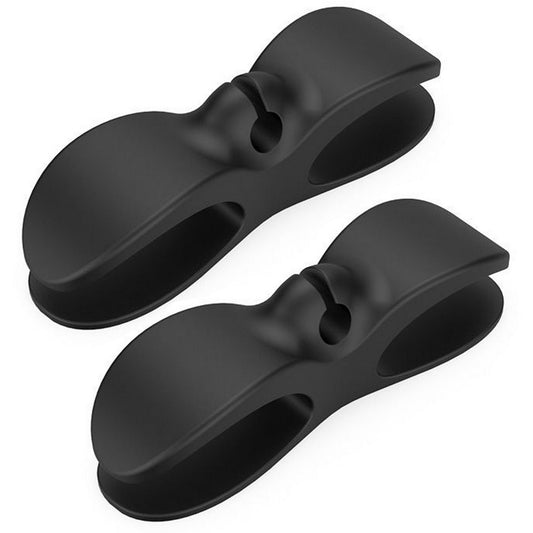 2Pcs Self Adhesive Cable Clips Holder Black
