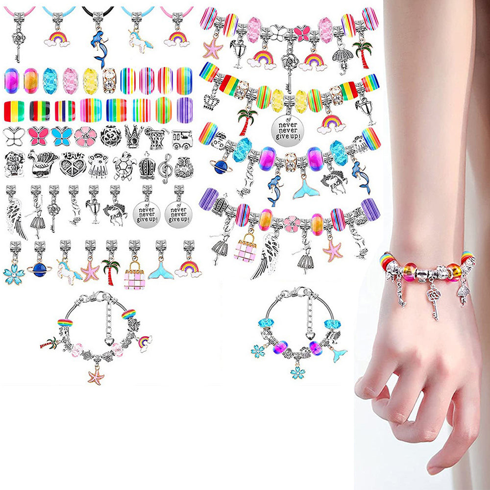 Set of 112Pcs DIY Charm Jewelry Beads Bracelet Making Kit for Girls
