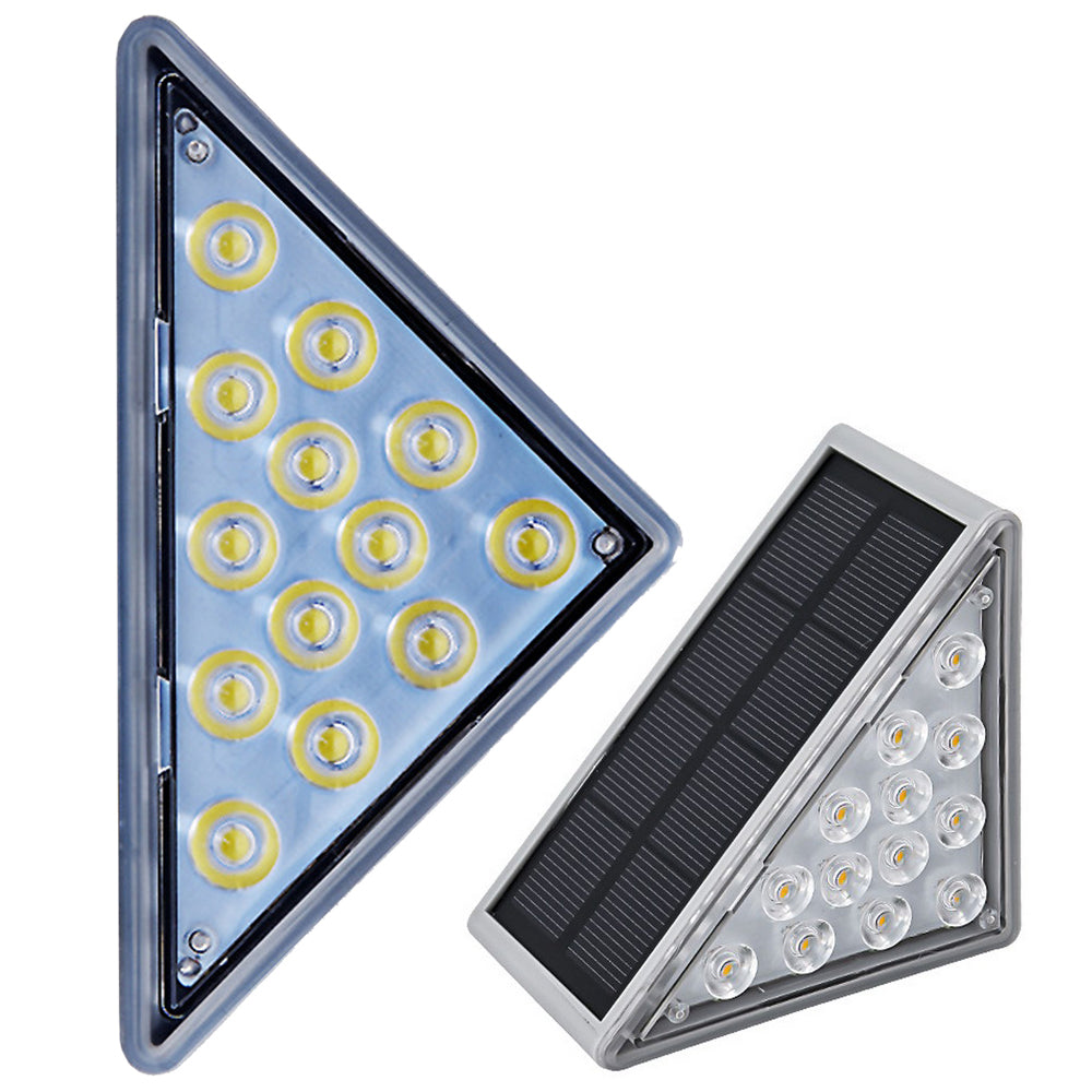 2Pcs Solar Stair Lamps Step Lamps White Lights