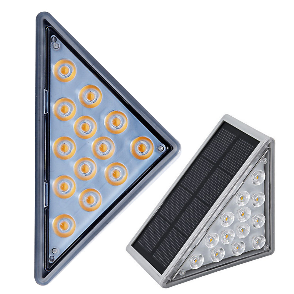 2Pcs Solar Stair Lamps Step Lamps Warm Lights