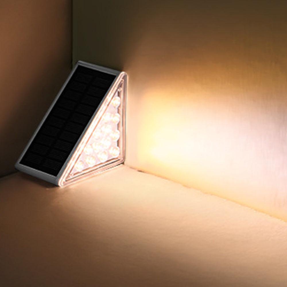 2Pcs Solar Stair Lamps Step Lamps Warm Lights