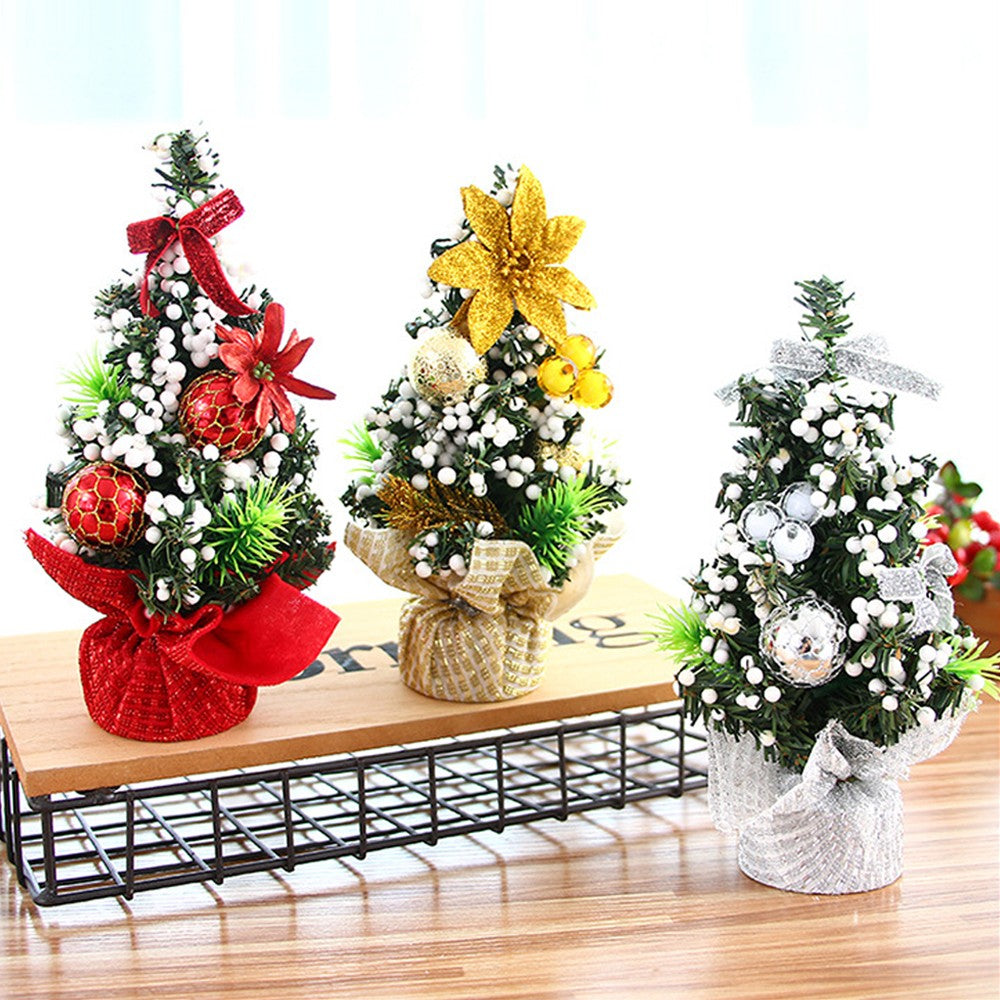 3Pcs 20cm Tabletop Mini Artificial Christmas Tree Ornaments