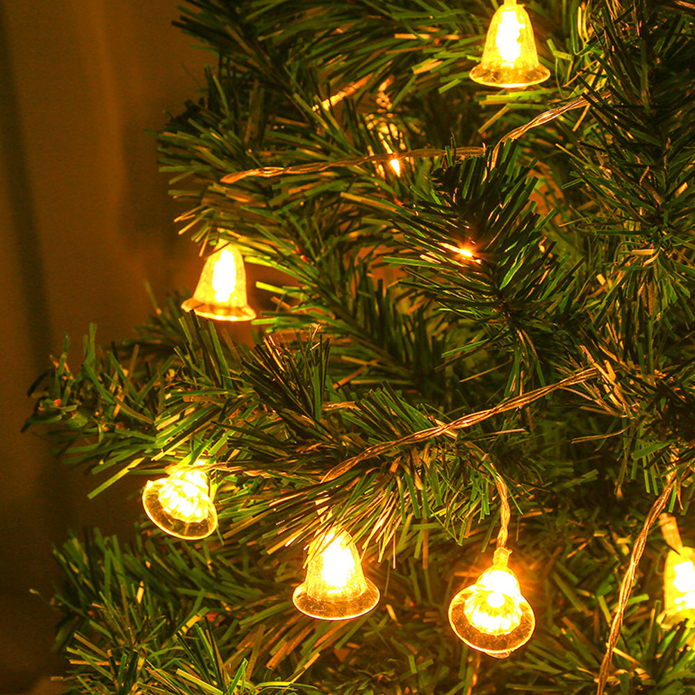 2Pcs 20LEDs Christmas Bells Fairy String Light Xmas Lights