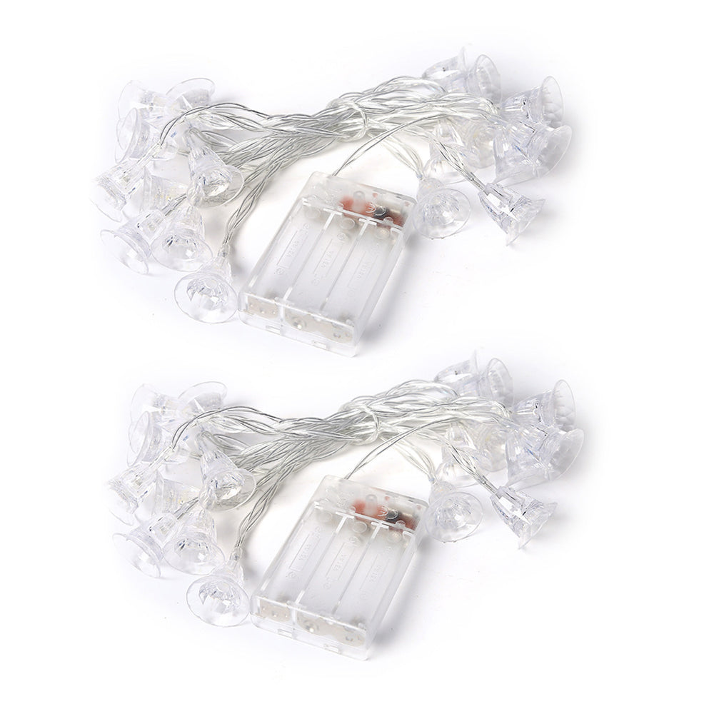 2Pcs 20LEDs Christmas Bells Fairy String Light Xmas Lights