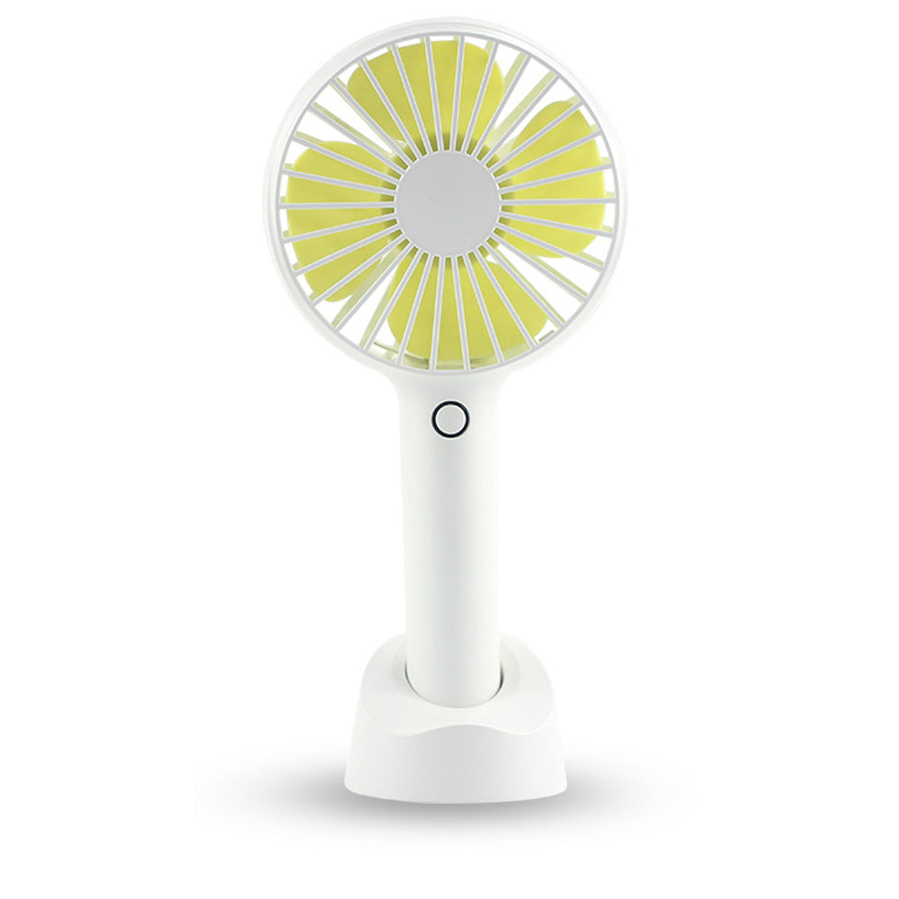 Portable USB Rechargeable Handheld Fan with Phone Holder White